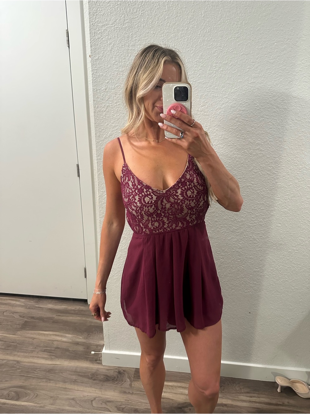 Windsor Burgundy Lace Bodice Romper